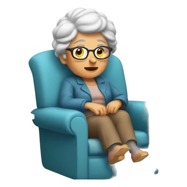 grandma rolling in her chair sticker