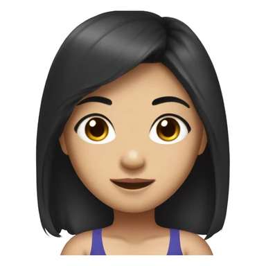 a black-haired Asian in a one-piece swimsuit sticker