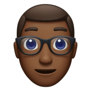 guy with brown skin with two blueberries on his eyes, behind glasses sticker