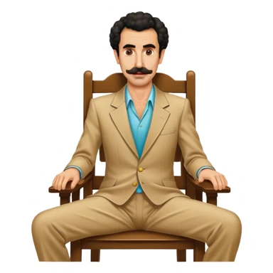 Borat sitting on dining chair sticker