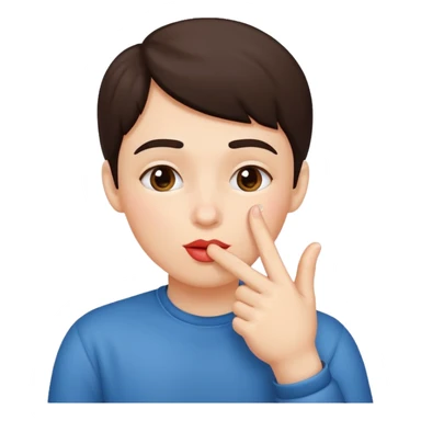 Face doing the finger thumb tap with a kissy face  sticker