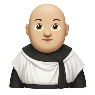 fat monk in black and white robe sticker