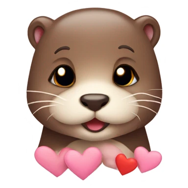Cute otter in love with hearts sticker