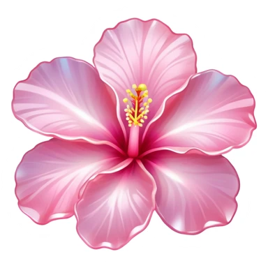 Pink Opal crystal hibiscus flower sticker