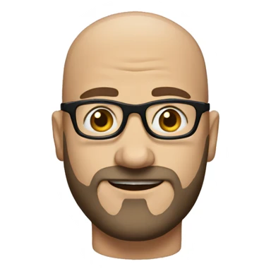 Bald  dad with glasses and a short beard  sticker