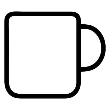 coffee mug, modern icon style, bold outline, minimal color sticker