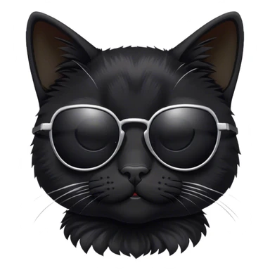 Black Cat wearing sunglasses sticker
