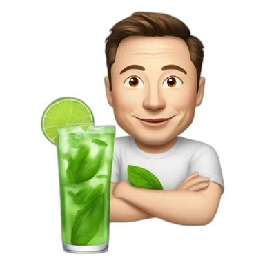 elon musk drink mojito sticker