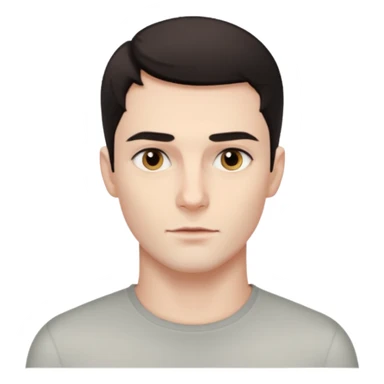 So much pretty handsome bratz man, black eyes,  short dark hair,l, pale skin, defined jawline sticker