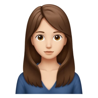 brown open hair from behind with a  sticker