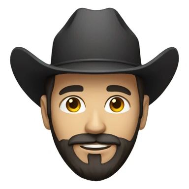 programmer with a hoodie, dark beard, white skin, and a cowboy hat sticker