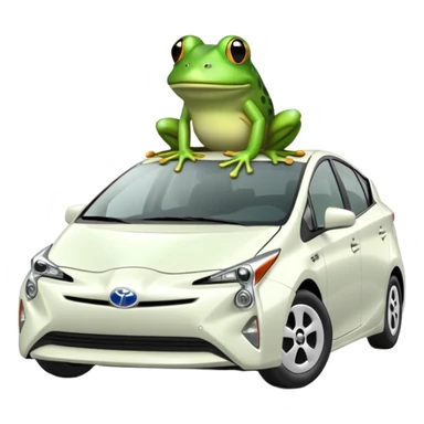 White 2024 Prius and a frog sticker