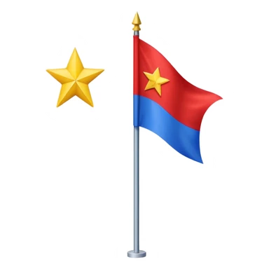 Make an a flag that is red blue red it’s a yellow star in the middle no stick  sticker