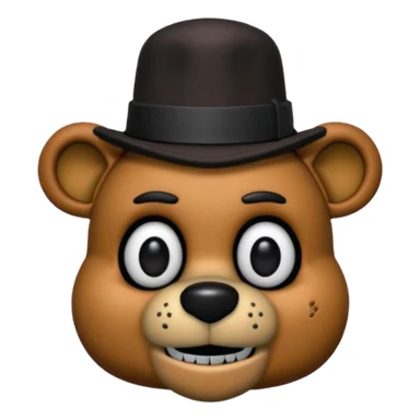 Freddy Fazbear with black and tiny hat from Five Nights At Freddy's Movie sticker