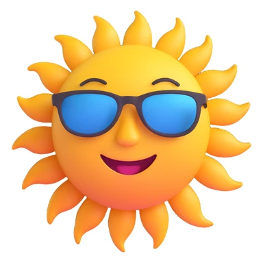 smiling sun with sunglasses sticker