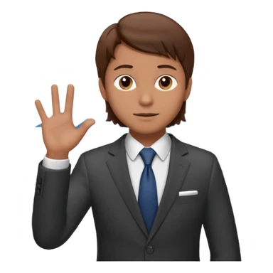 mach mir einen trader an der börse der tradet der so mit einer hand hinter sich deutet um anzug. Aber nur mit einer hand so leicht nach hinten oben und mit braunen haaren sticker