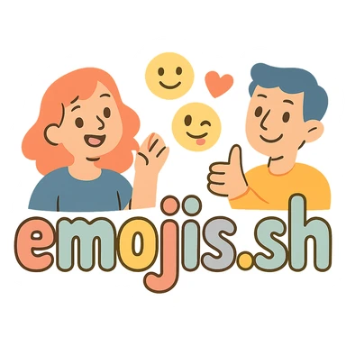 the text 'emojis.sh' in a soft, pastel cartoon style with gentle colors sticker