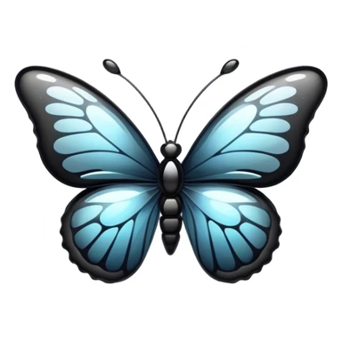 Glossy shiny Obsidian glass butterfly sticker