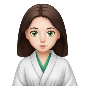 a white brunette girl with green eyes and freckles getting ready in the morning sticker