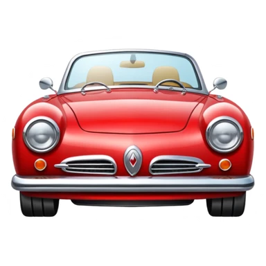 front view classic red convertible sticker