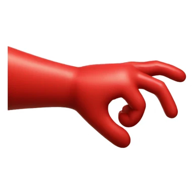 hand pointing with a red glove sticker