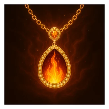 Replace the dark void with a small, powerful flame inside the pendant sticker