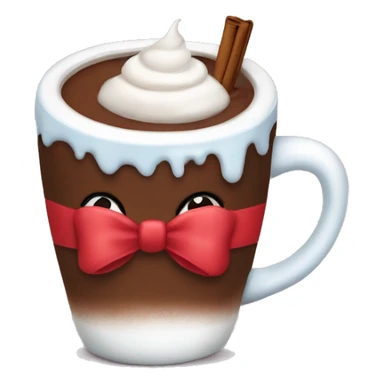 Hot coco with a bow on the mug sticker