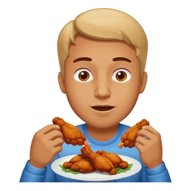 Guy eating wings sticker