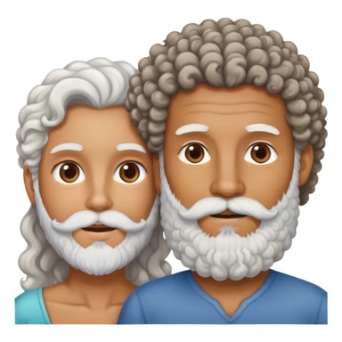 couples tan skin curly hair white with beard sticker