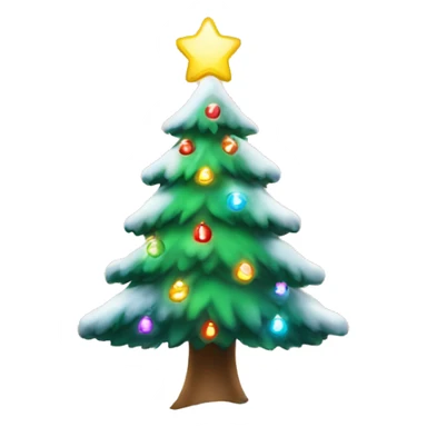 christmas tree with bright lights in the snow sticker