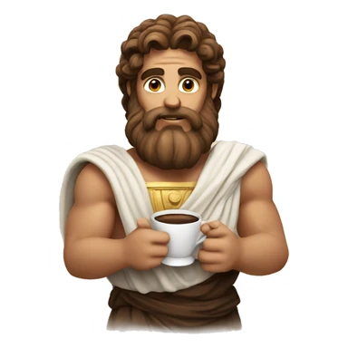 greek god with coffee sticker