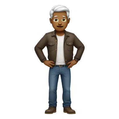 man with hands from his hips sticker