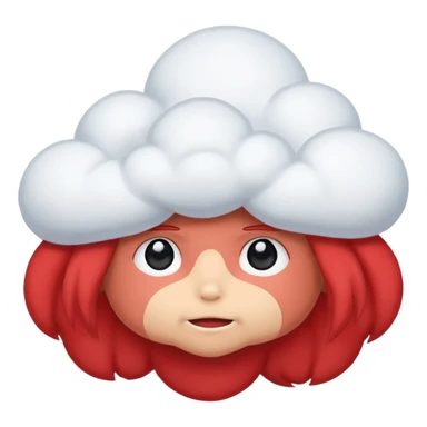 red anime cloud emoj sticker