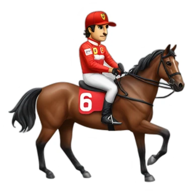 Carlos Sainz in a Ferrari horse sticker