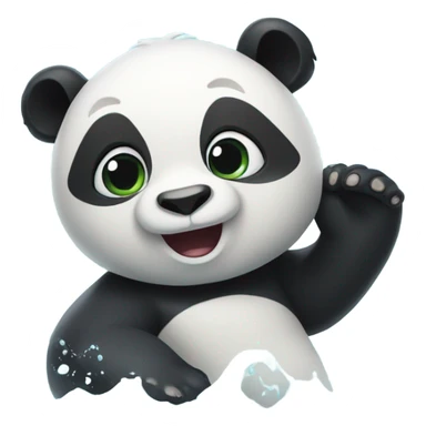 Panda nadando sticker