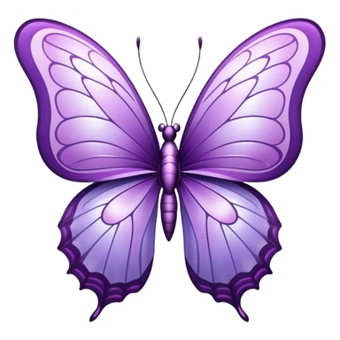 a stunningly detailed butterfly with lilac and purple wings. The wings should display a harmonious blend of swirling and geometric designs, giving them a mystical and artistic feel. The butterfly should have a graceful, elongated body with a subtle metallic sheen, enhancing its enchanting presence. sticker
