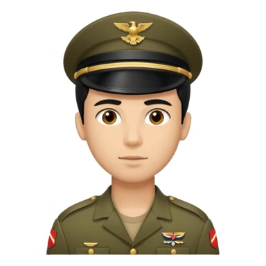 male soldier black hair style sticker