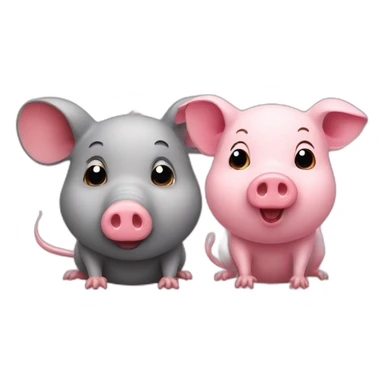 rat and pig sticker