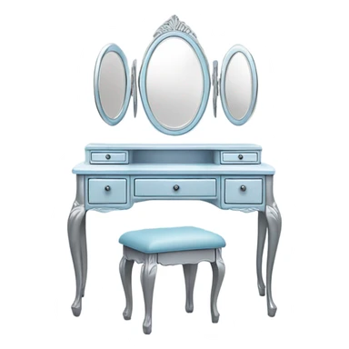light blue and silver makeup vanity sticker