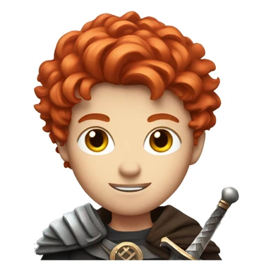 A red hair boy with a sword sticker