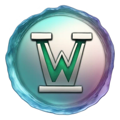 water coin crypto with "W" text and water color sticker