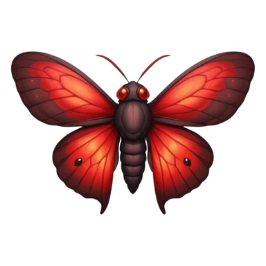 A sexy black and red moth with glowing red eyes with a human like body sticker