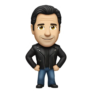 John travolta in leather jacket sticker