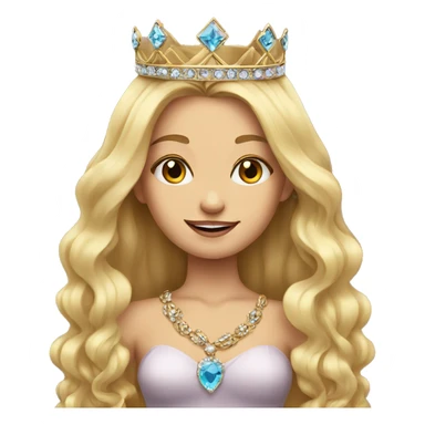 long hair blonde girl portrait with jewelry and crown  sticker