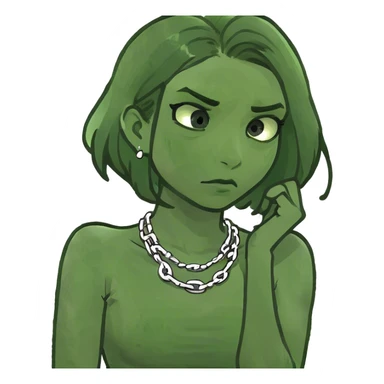 frustrated girl with arms around neck  sticker