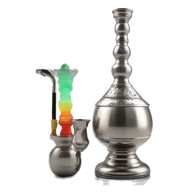 stainless steel shisha with glass vase sticker