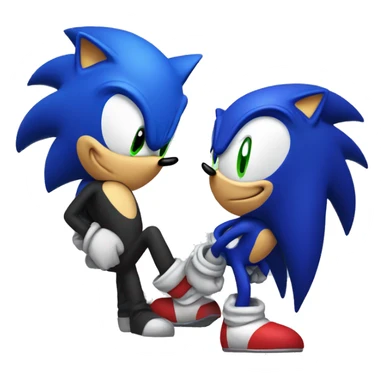 sonic and shadow embracing  sticker