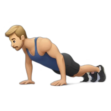 man doing push ups. sticker