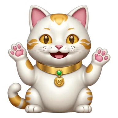 a lucky cat laughing sticker