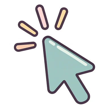 mouse cursor in icon-color-outlined style with shadows and highlights, thin clean contours, soft rounded shapes, pastel palette #98B5BC, #B5B3C1, #C9A3C9, #E4C0CA, #F7DCD1, #F7C0AA, modern Japanese pop art and sticker aesthetic, soft lighting, transparent background, cursor appearing to click with animated click feeling, multiple pose and angle variations sticker